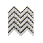 Chevron Lux - Nero, Carrara C and Brass Chevron - Mosaic Tiles - Stone3 Brisbane