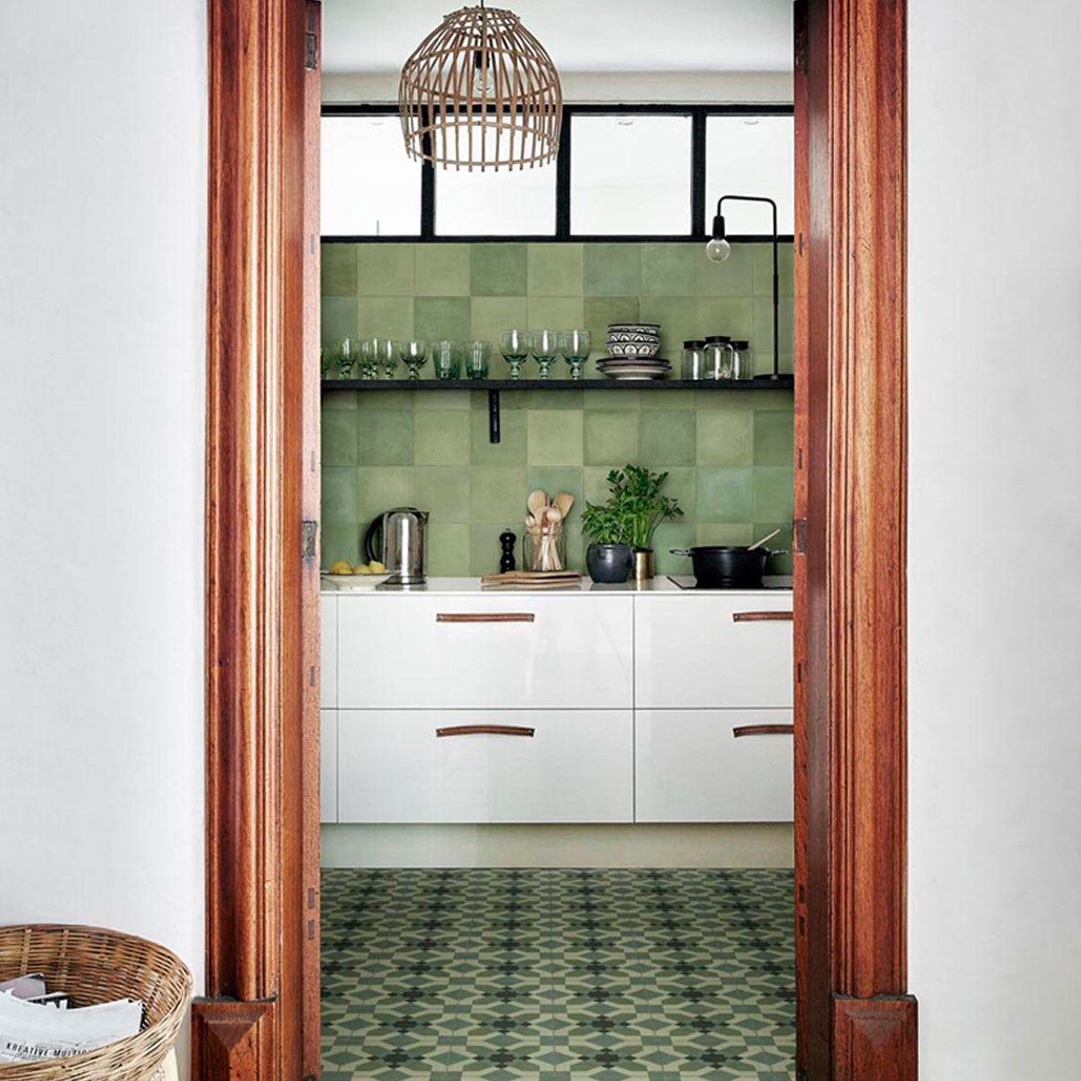 D_Segni Blend - Verde - Encaustic Look Tiles - Stone3