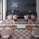 Bauhome Square Cement Look Tile in Blau, Rose and Weiss by Stone3 Brisbane