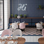 Bauhome Square Cement Look Tile in Blau, Rose and Weiss by Stone3 Brisbane