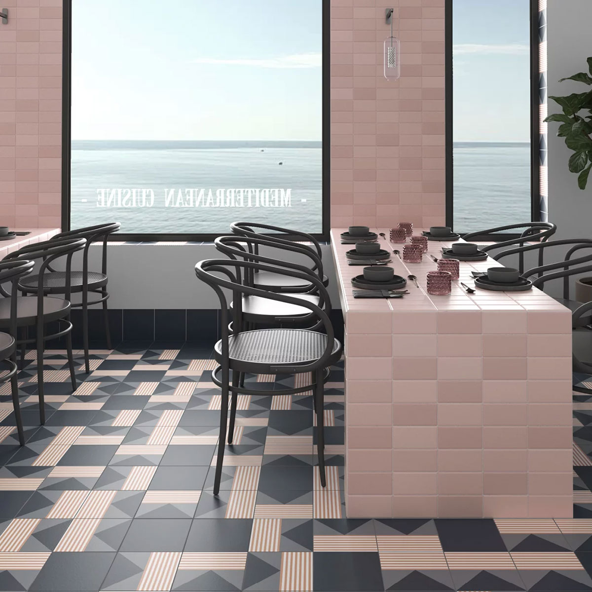 Bauhome Square Cement Look Tile in Blau by Stone3 Brisbane