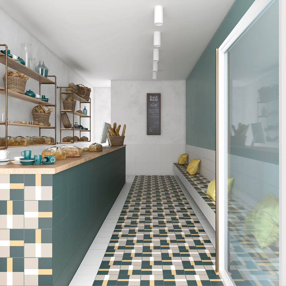 Bauhome Square Cement Look Tile in Glacier and Weiss by Stone3 Brisbane