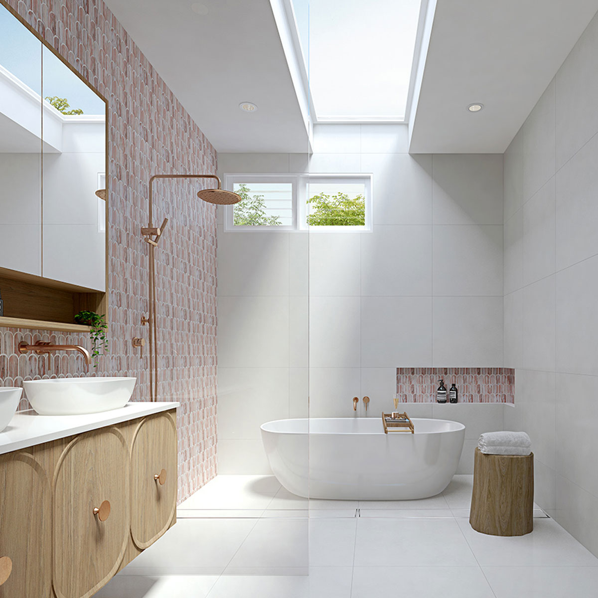 Cascade Norwegian Rose Marble Mosaic Tiles by Stone3 Brisbane