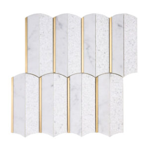 Cascade Terrazzo Bianco Carrara Marble Mosaic Tiles by Stone3 Brisbane