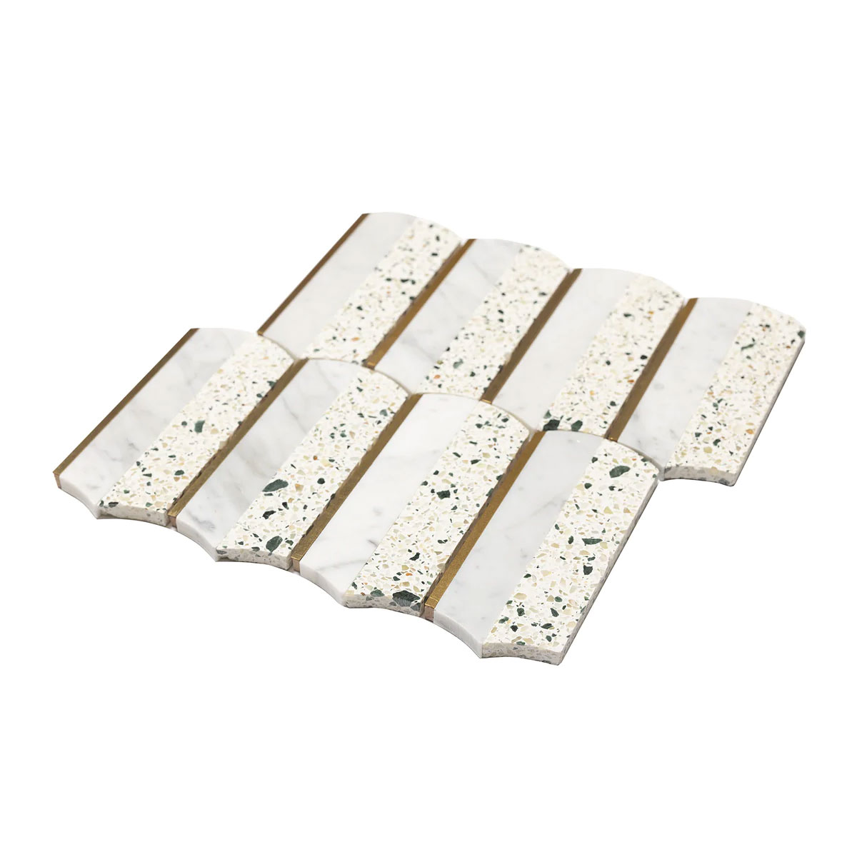 Cascade Terrazzo Orient Green Marble Mosaic Tiles by Stone3 Brisbane