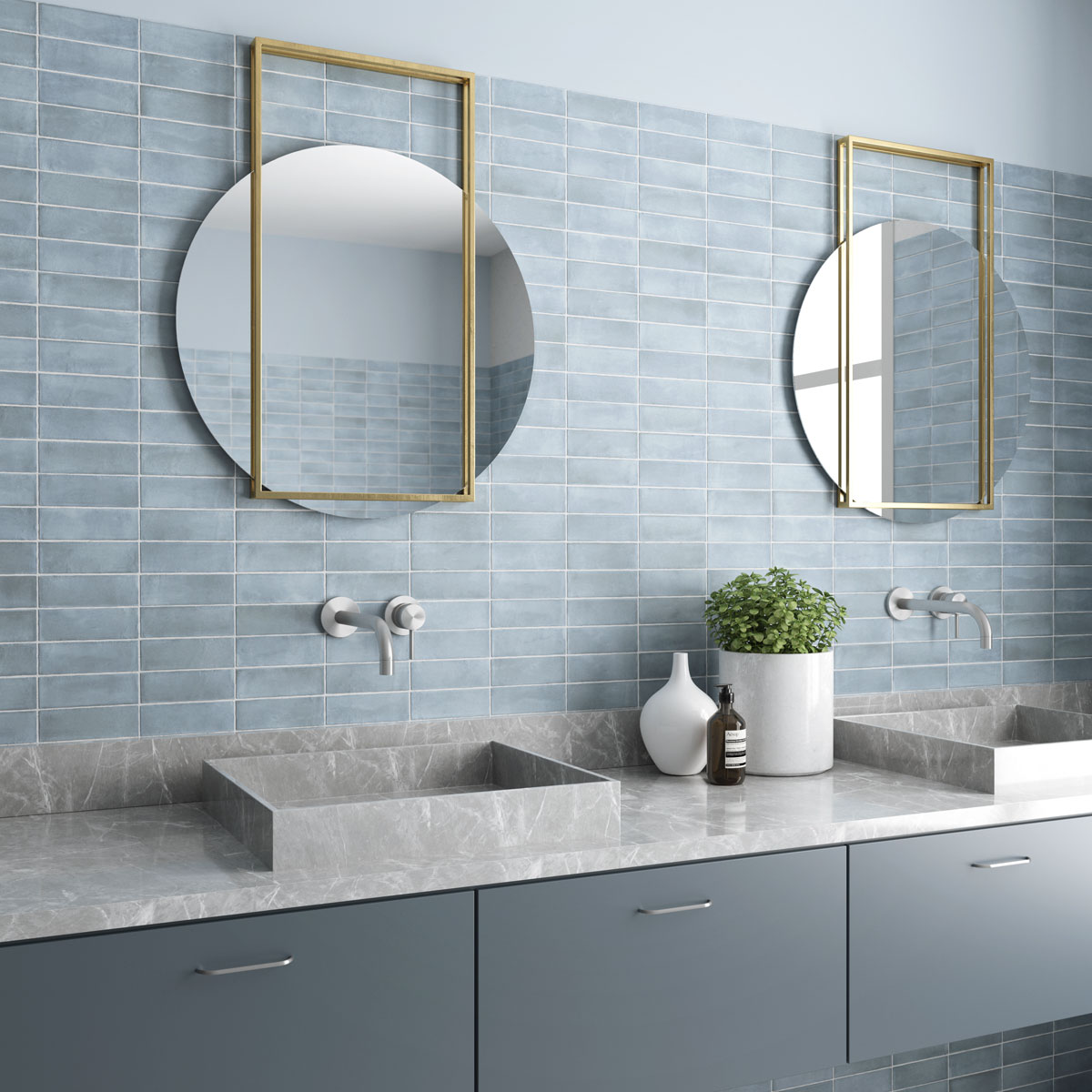 Coco Blue Grass Matt Subway Tiles by Stone3 Brisbane