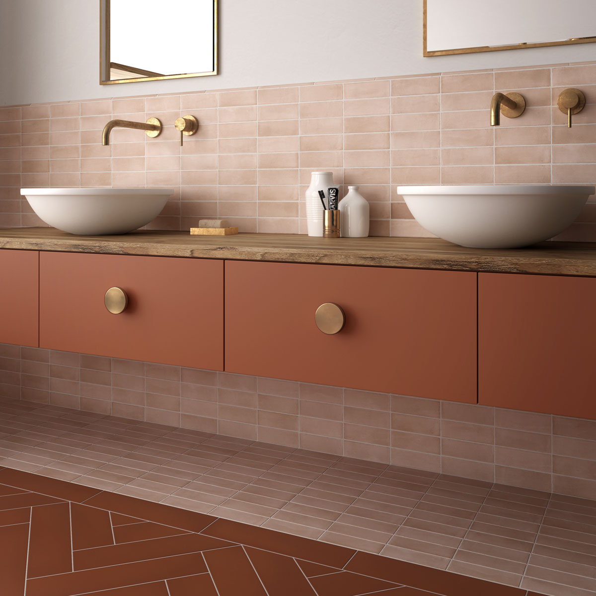 Coco Orchard Pink Matt Subway Tiles by Stone3 Brisbane