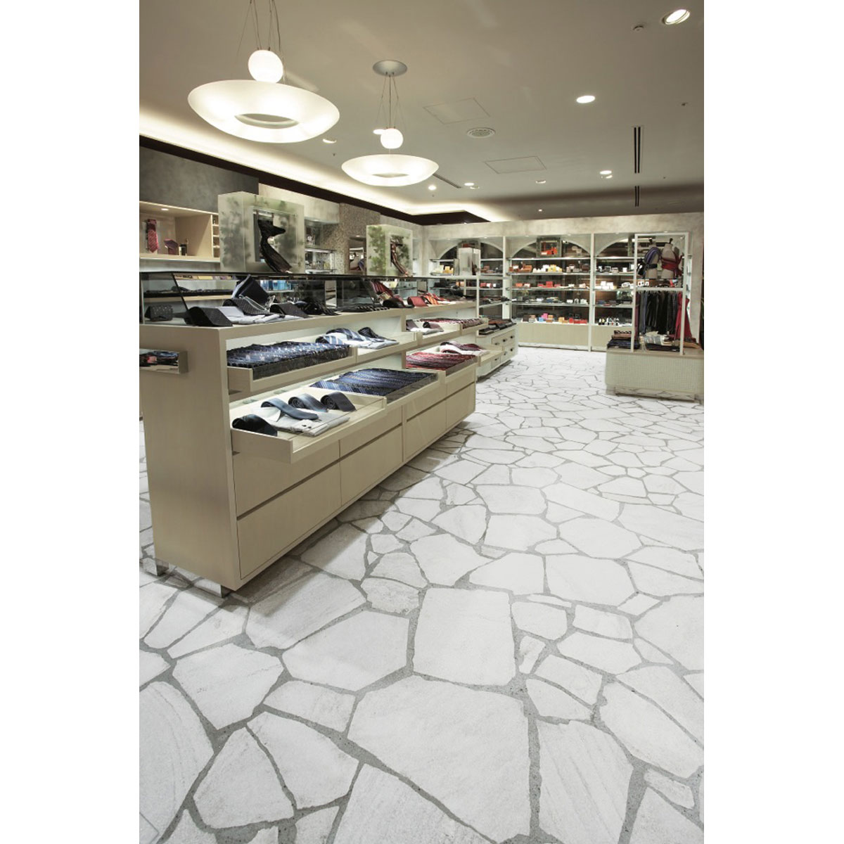 Natural Stone Crazy Pave in White Quartz by Stone3 Brisbane