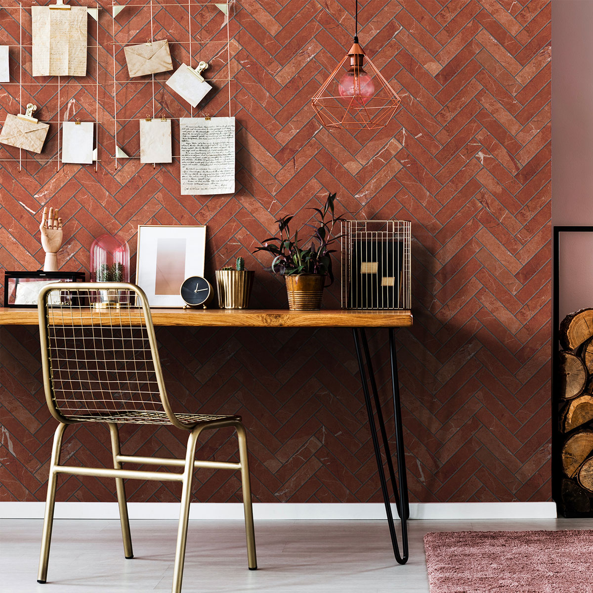 Artemis - Rojo Alicante - Herringbone - Marble Tiles - Stone3 Brisbane