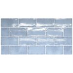 Altea Spanish Gloss subway feature tiles in Ash Blue by Stone3 Brisbane
