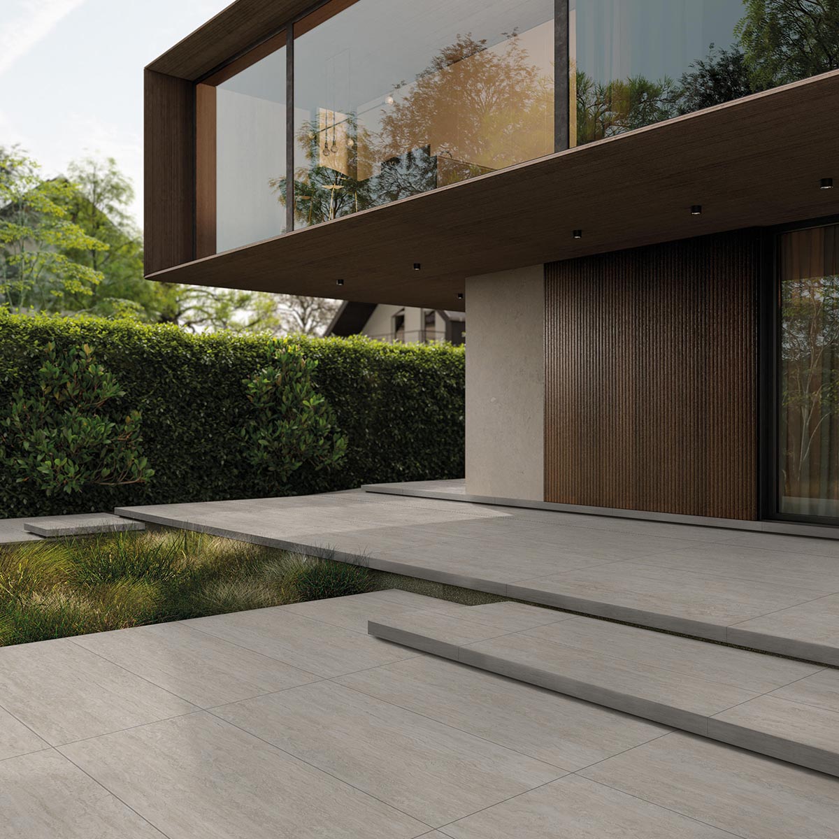 Museum in beige vein cut travertine cut stone look tiles in/out finish by Stone3 Brisbane