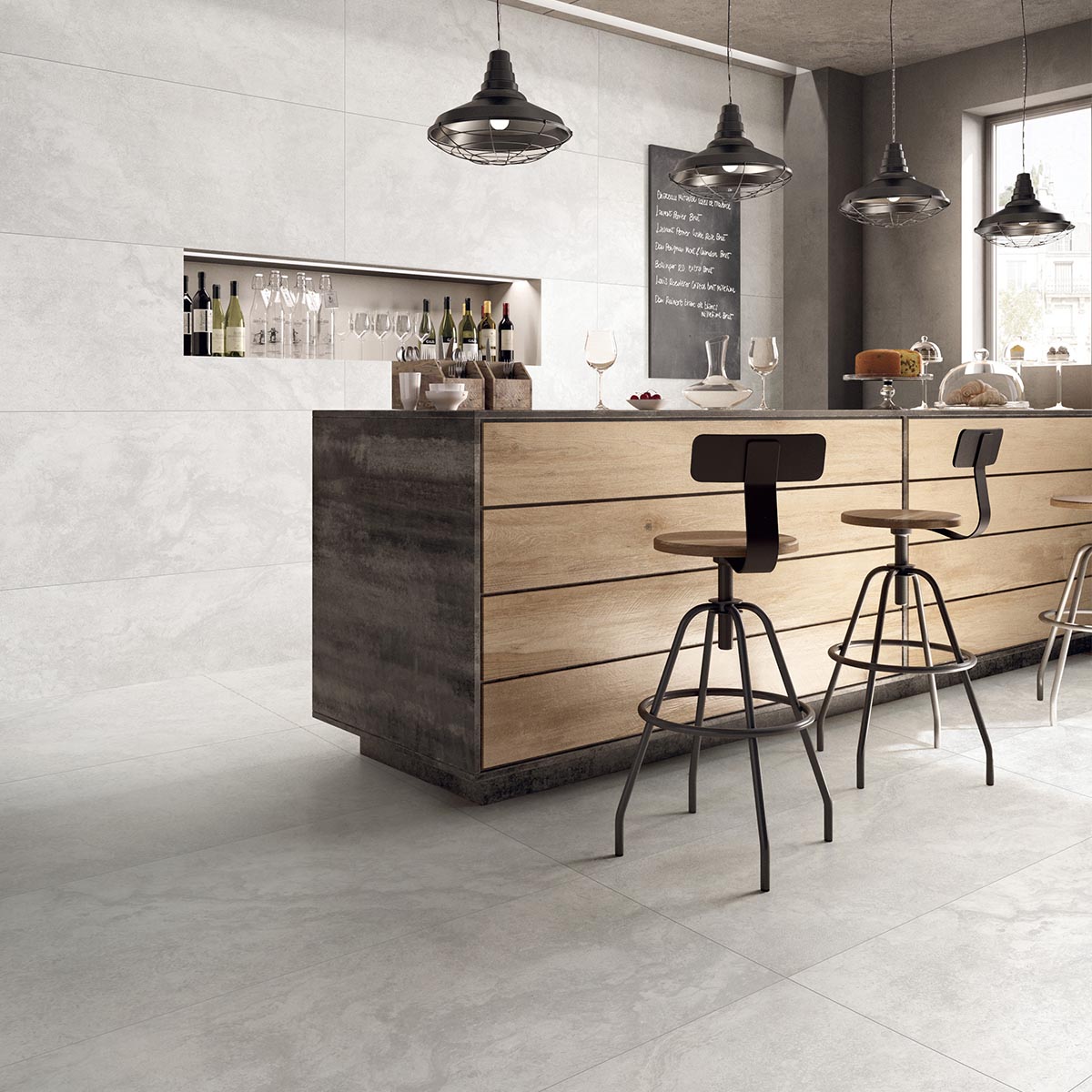 Trevi in grey a travertine stone look tile by Stone3