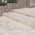 Travertino Drop Face in Bianco, a travertine look tile by Stone3 Brisbane