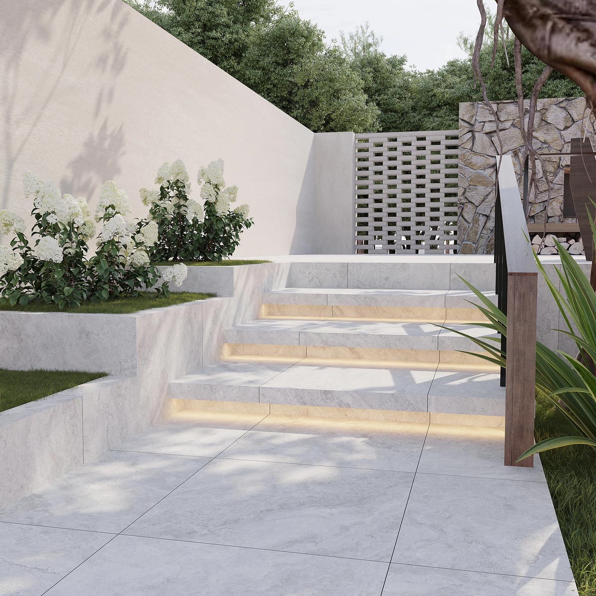 Travertino Drop Face in ice, a travertine look tile by Stone3 Brisbane