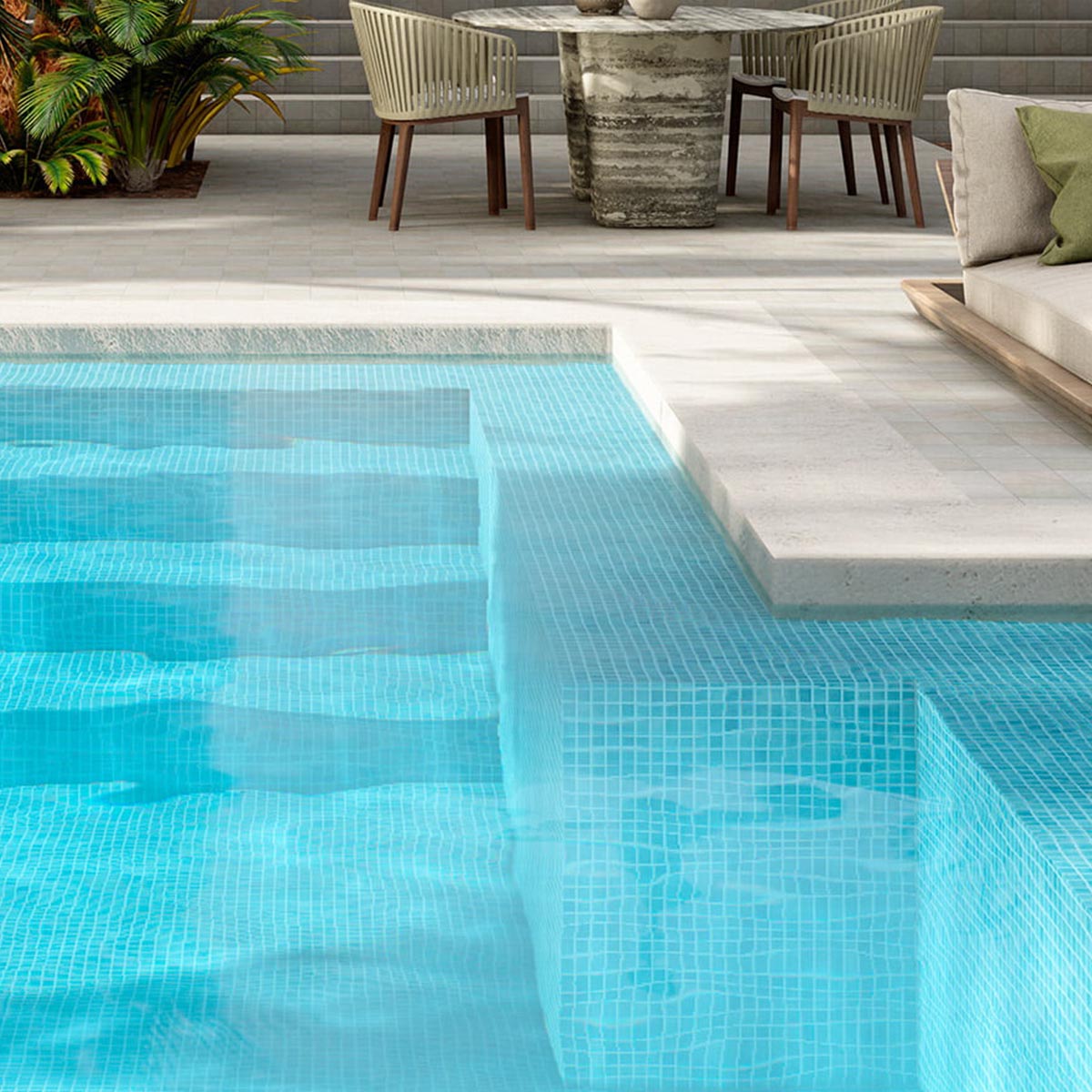 Alttoglass pool mosaics in fog azul celeste 3004 by Stone3 Brisbane