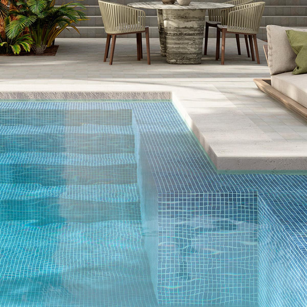 Alttoglass pool mosaics in fog azul 3002 by Stone3 Brisbane