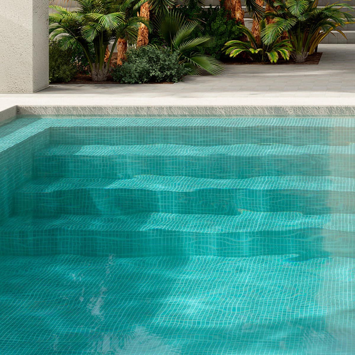 Alttoglass pool mosaics in fog turquoise 3007 by Stone3 Brisbane