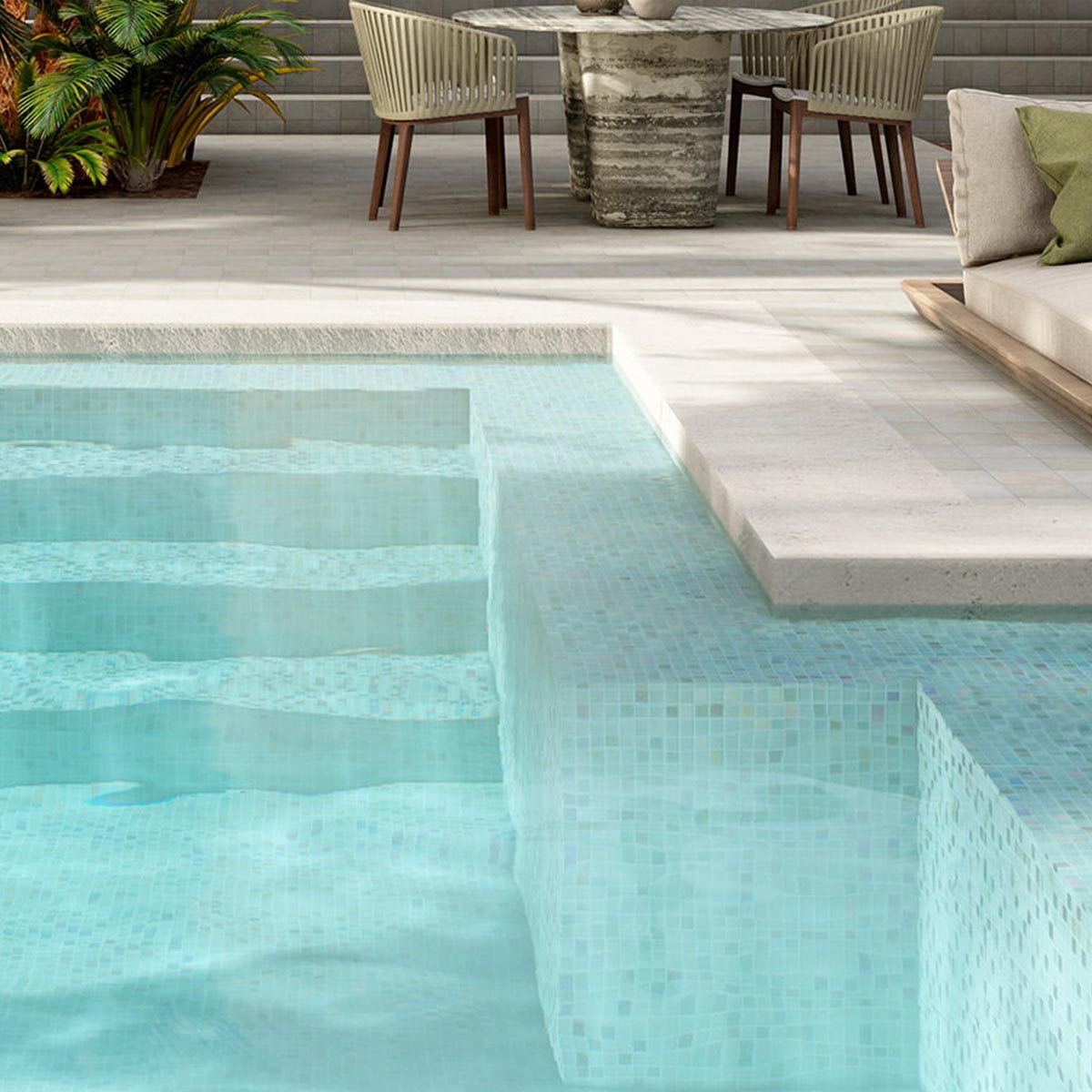 Alttoglass pool mosaics in iris mix arctic 7800 by Stone3 Brisbane
