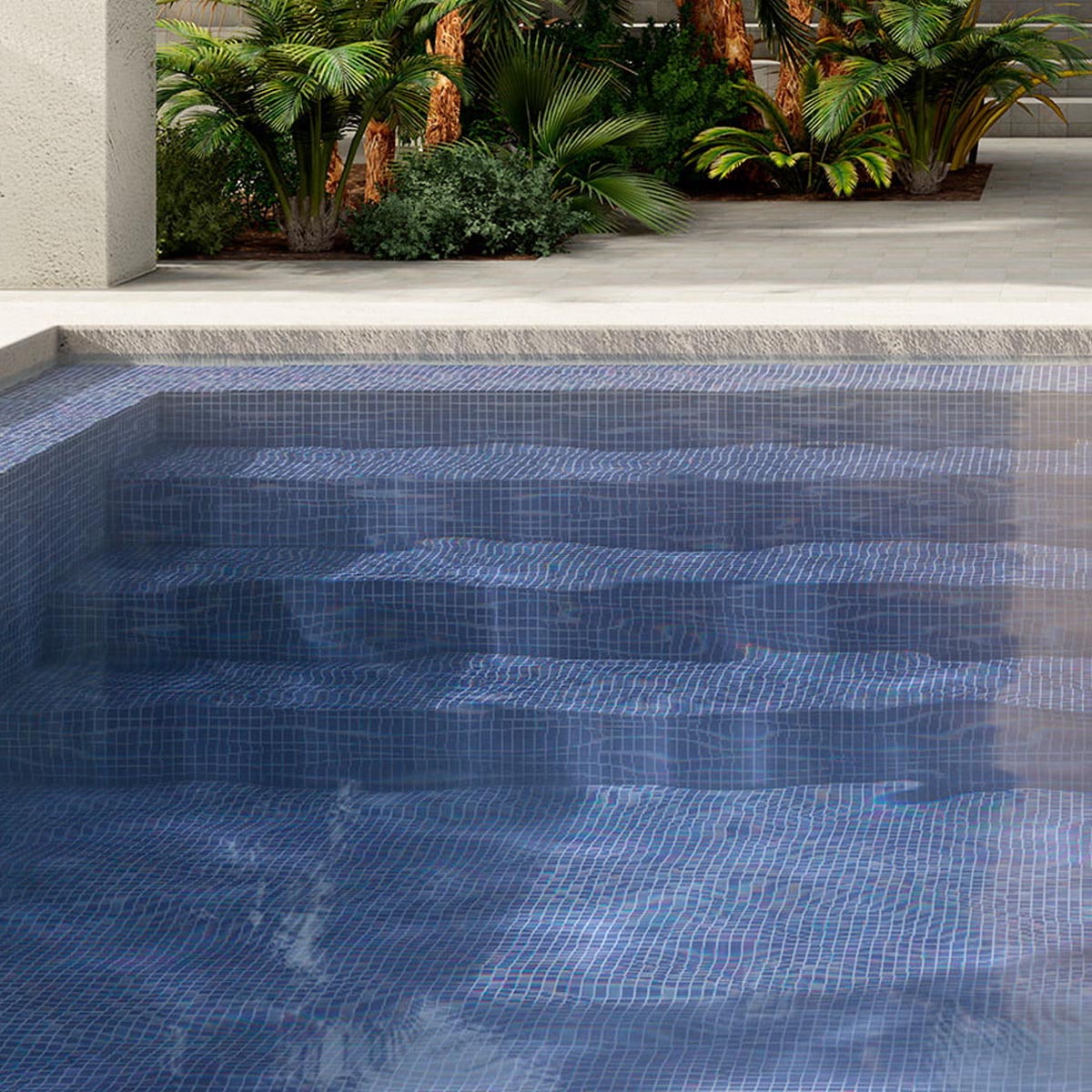 Alttoglass pool mosaics in iris mix dark 7802 by Stone3 Brisbane