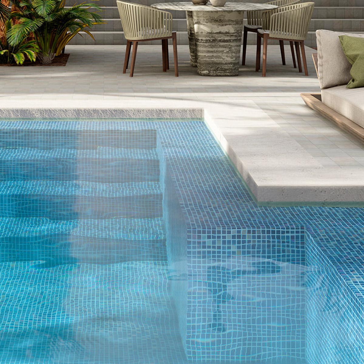 Alttoglass pool mosaics in iris mix medium 7803 by Stone3 Brisbane