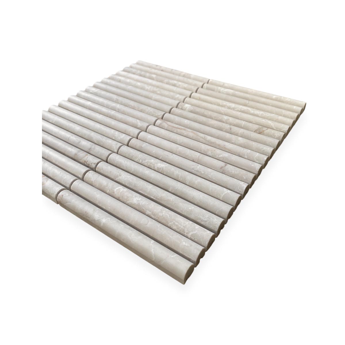 Mini Flute Marble Mosaic Tiles in Botticino Honed by Stone3 Brisbane