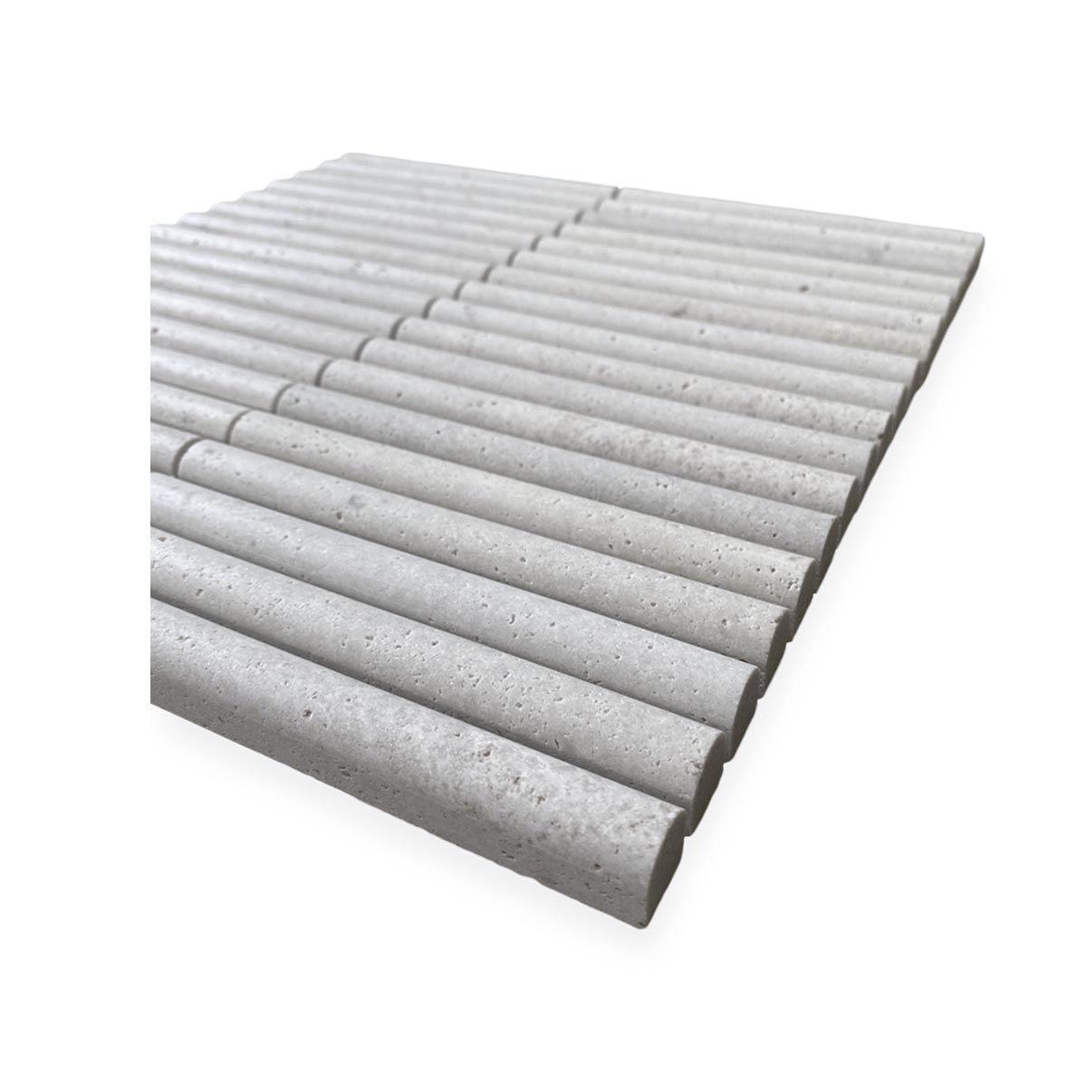 Mini Flute Marble Mosaic Tiles in Travertine Gris Honed by Stone3 Brisbane