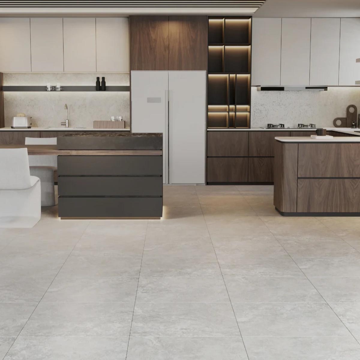 Tufa Xcut in grey a travertine stone look tile by Stone3 Brisbane