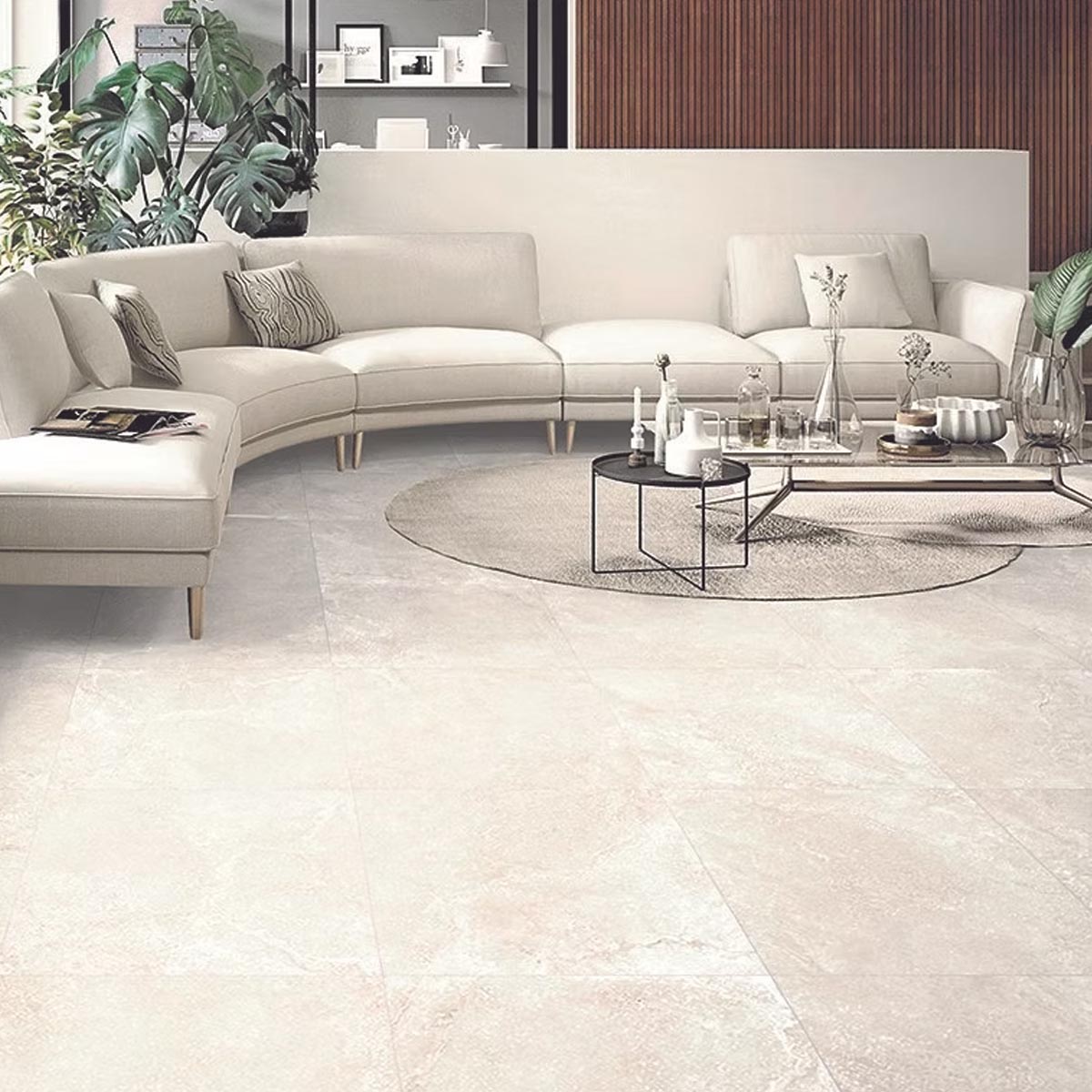 Tufa Xcut in Off White a travertine stone look tile by Stone3 Brisbane