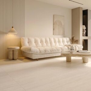 Tufa Vein in ivory a travertine stone look tile by Stone3 Brisbane
